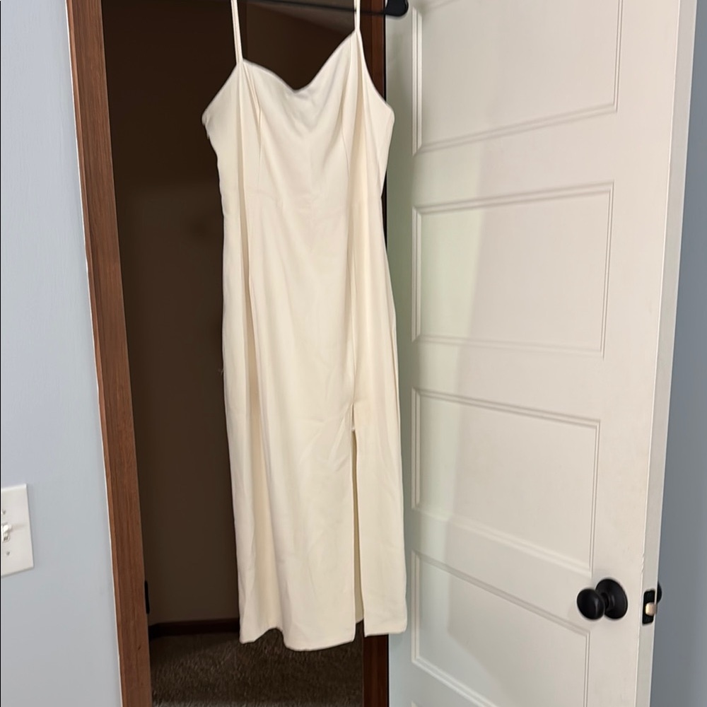 SHEIN Cream Spaghetti Strap Slip Dress
